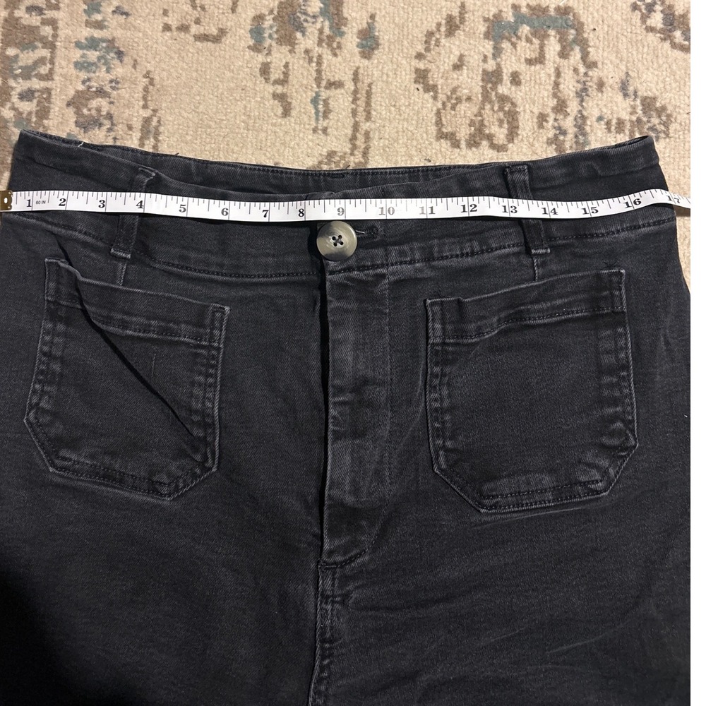 PILCRO Anthropologie Black Wide Leg Cropped Jeans High Rise Size 32 - Picture 5 of 6